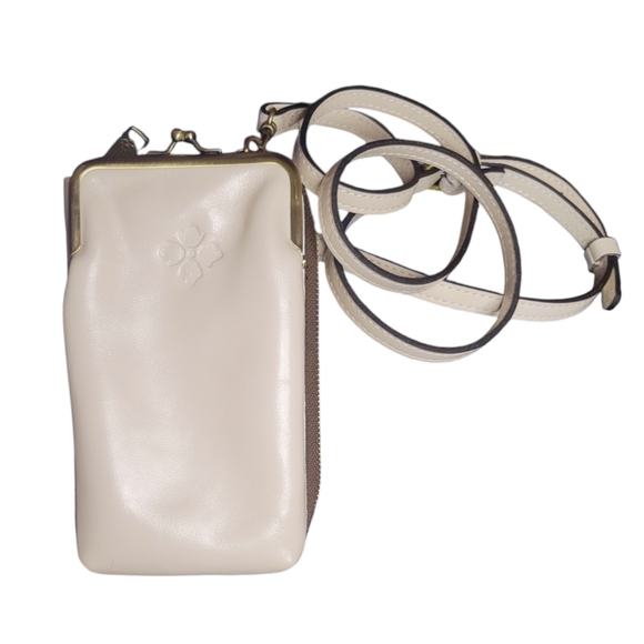 Patricia Nash Pertina Frame Crossbody Kisslock Bag in Ivory - Picture 7 of 13